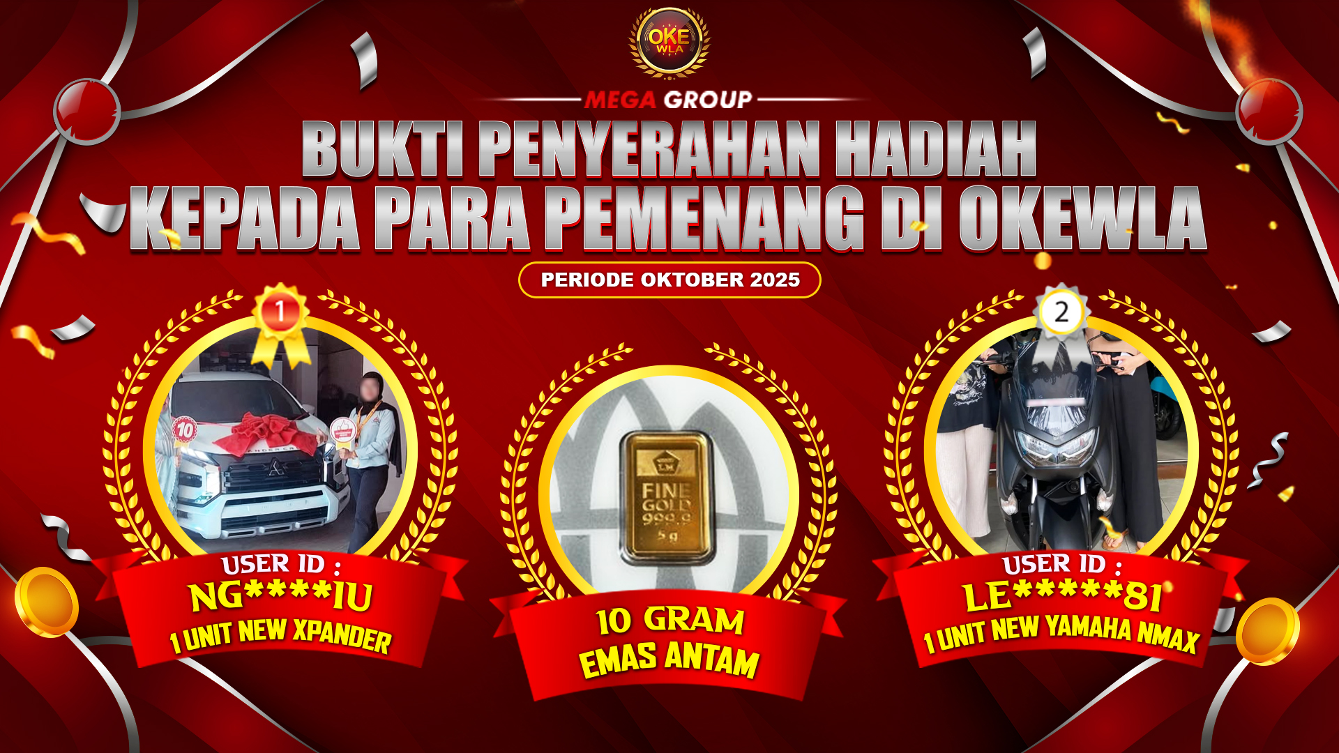 Selamat Kepada Member Setia OKEWLA Sudah Memenangkan Satu Unit Mobil New Xpander